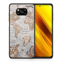 Thumbnail for Θήκη Xiaomi Poco X3 World Map από τη Smartfits με σχέδιο στο πίσω μέρος και μαύρο περίβλημα | Xiaomi Poco X3 World Map case with colorful back and black bezels