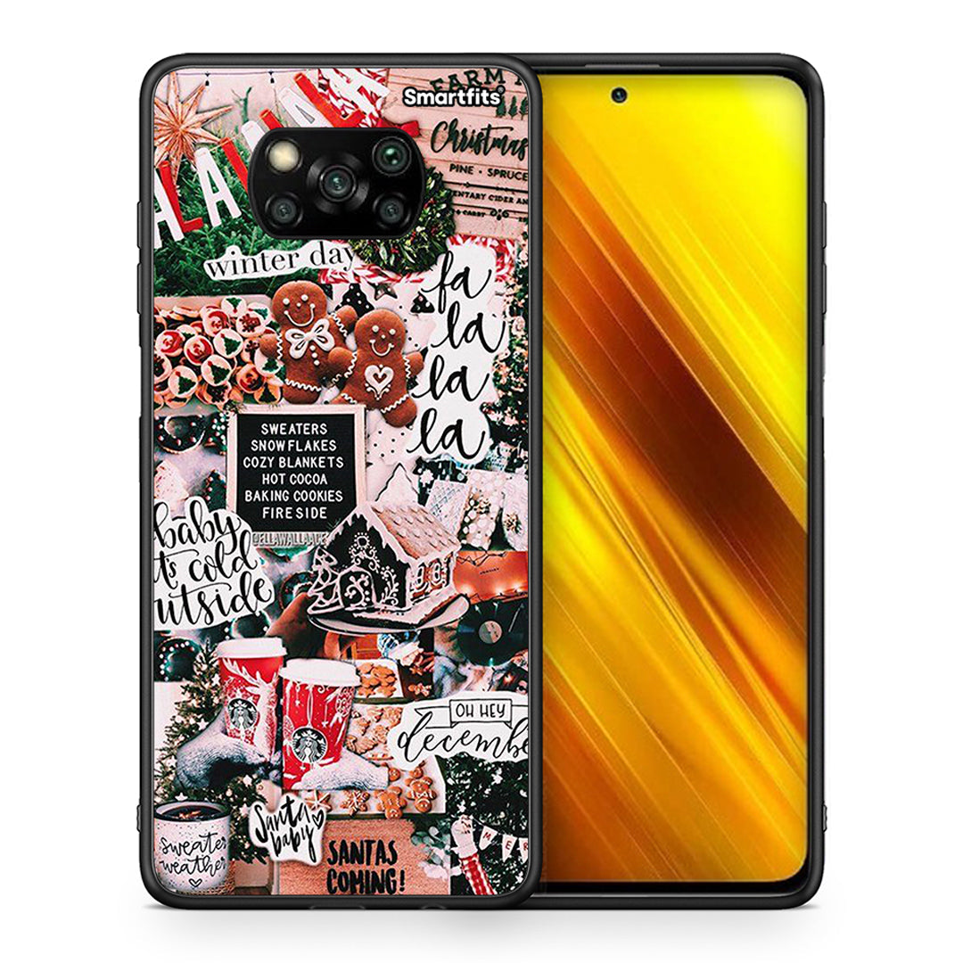 Θήκη Xiaomi Poco X3 Xmas Habbits από τη Smartfits με σχέδιο στο πίσω μέρος και μαύρο περίβλημα | Xiaomi Poco X3 Xmas Habbits case with colorful back and black bezels