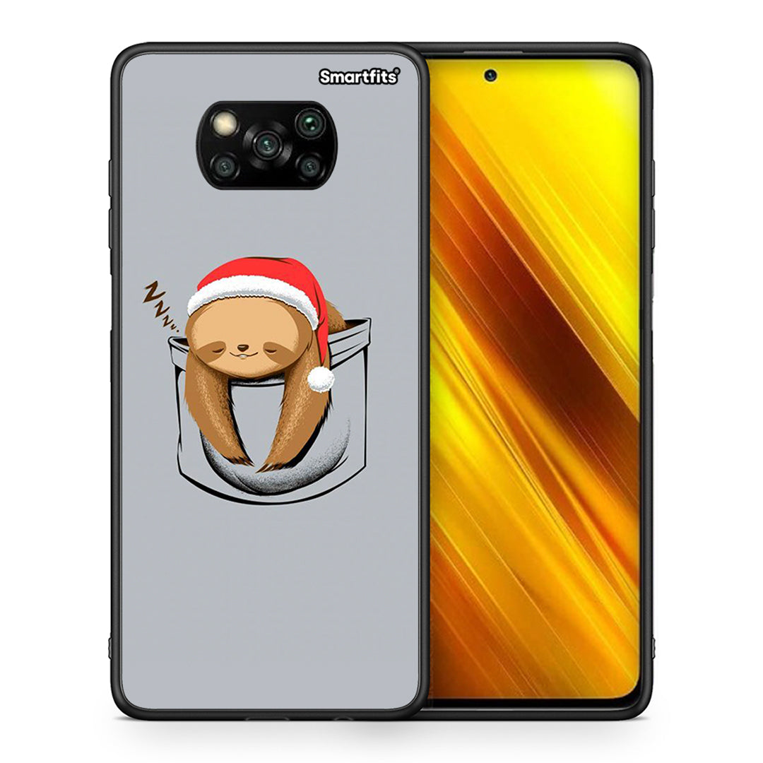 Θήκη Xiaomi Poco X3 Xmas Zzzz από τη Smartfits με σχέδιο στο πίσω μέρος και μαύρο περίβλημα | Xiaomi Poco X3 Xmas Zzzz case with colorful back and black bezels