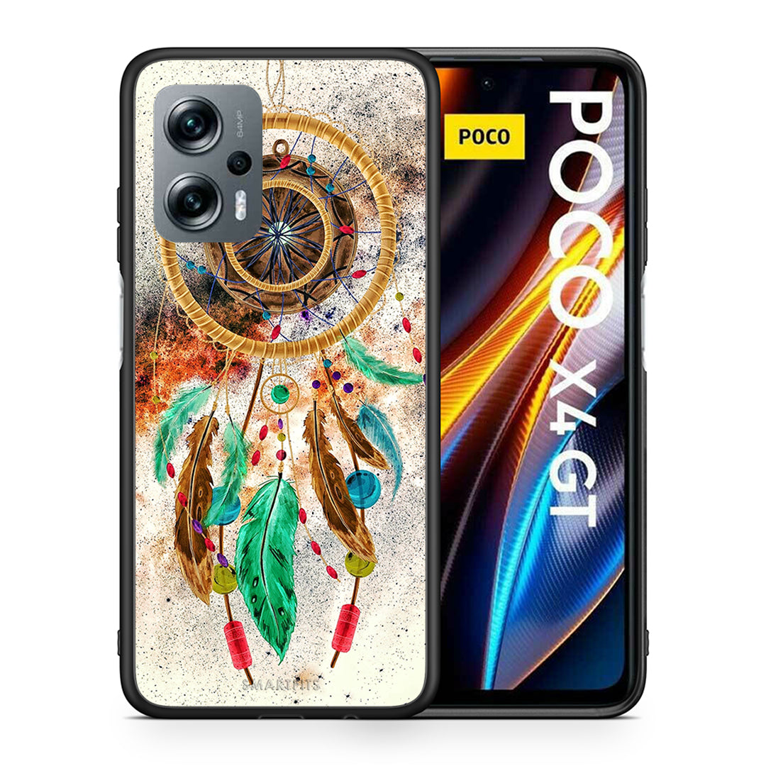 Θήκη Xiaomi Poco X4 GT DreamCatcher Boho από τη Smartfits με σχέδιο στο πίσω μέρος και μαύρο περίβλημα | Xiaomi Poco X4 GT DreamCatcher Boho case with colorful back and black bezels