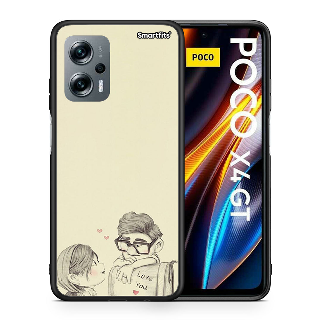 Θήκη Xiaomi Poco X4 GT Carl And Ellie από τη Smartfits με σχέδιο στο πίσω μέρος και μαύρο περίβλημα | Xiaomi Poco X4 GT Carl And Ellie case with colorful back and black bezels