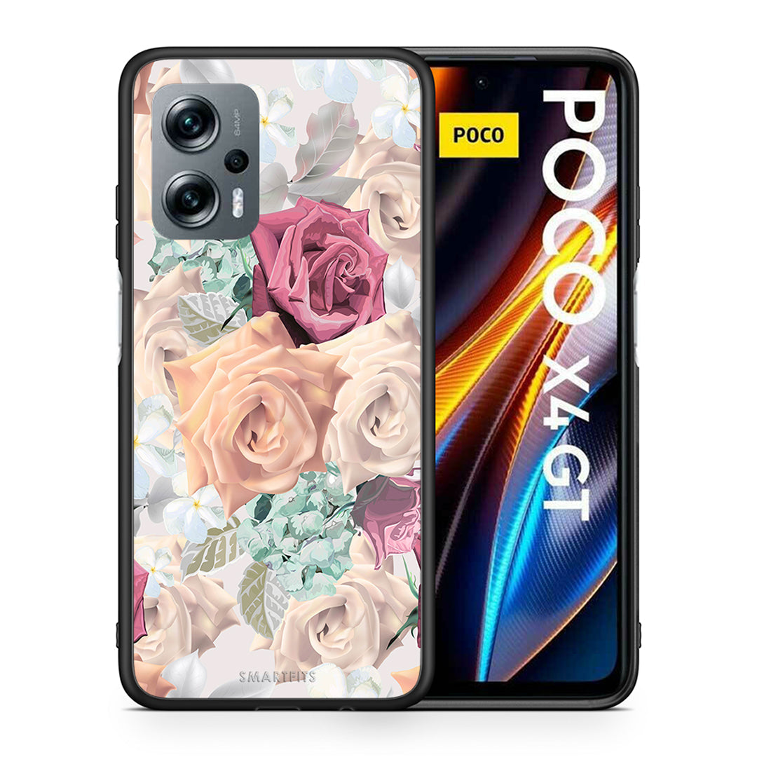 Θήκη Xiaomi Poco X4 GT Bouquet Floral από τη Smartfits με σχέδιο στο πίσω μέρος και μαύρο περίβλημα | Xiaomi Poco X4 GT Bouquet Floral case with colorful back and black bezels