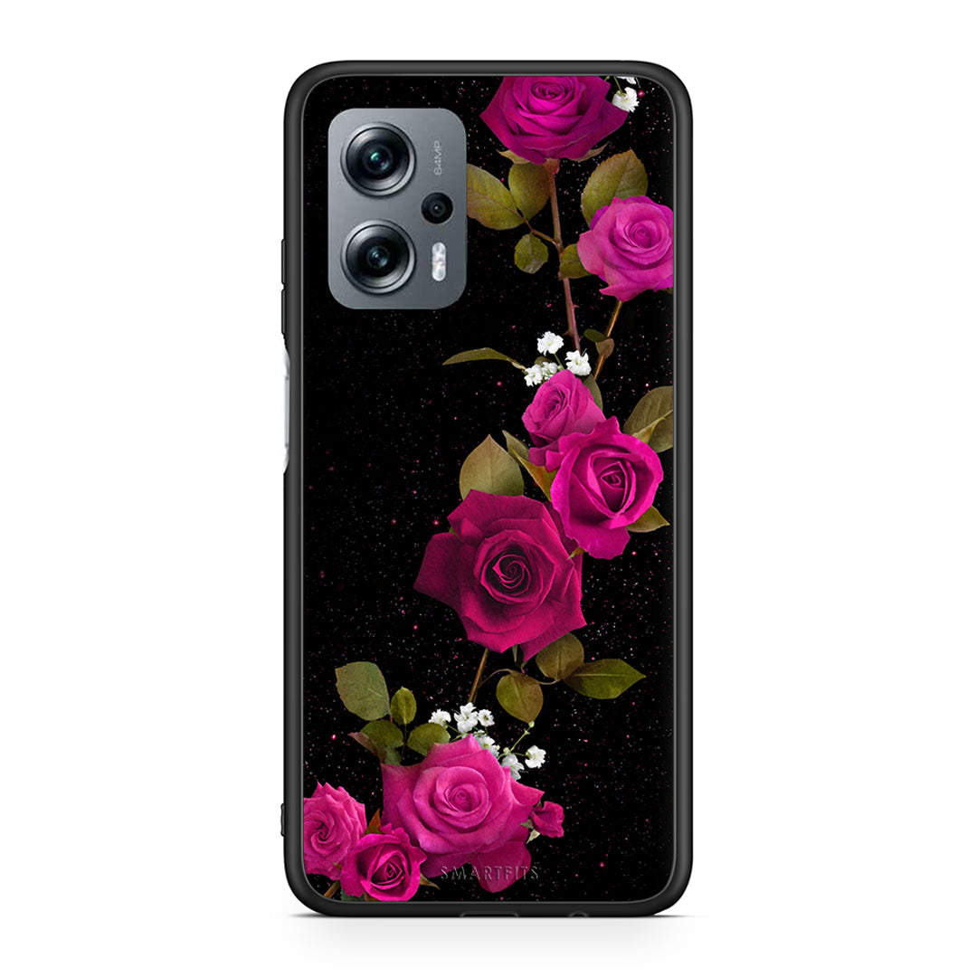 4 - Xiaomi Poco X4 GT Red Roses Flower case, cover, bumper