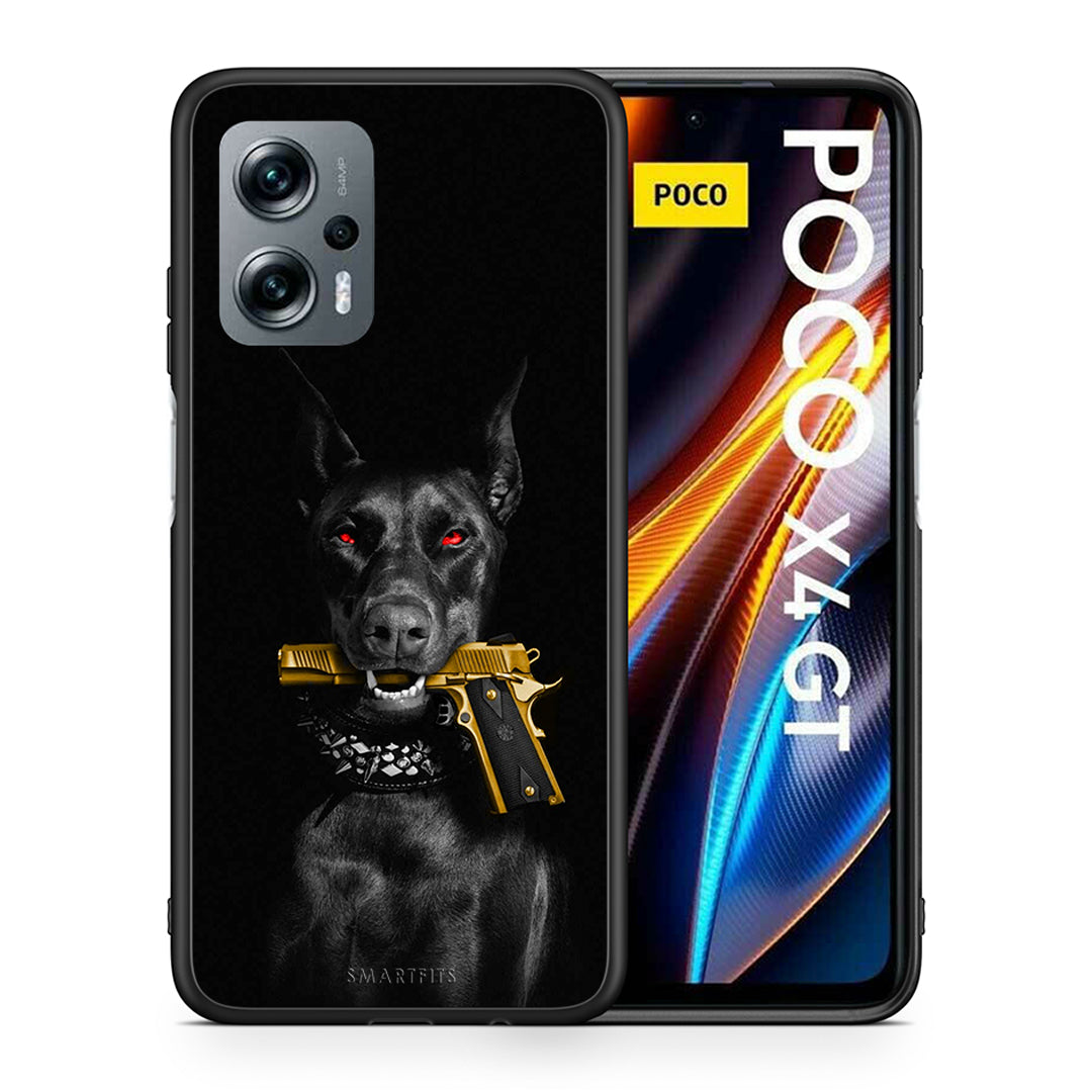 Θήκη Αγίου Βαλεντίνου Xiaomi Poco X4 GT Golden Gun από τη Smartfits με σχέδιο στο πίσω μέρος και μαύρο περίβλημα | Xiaomi Poco X4 GT Golden Gun case with colorful back and black bezels