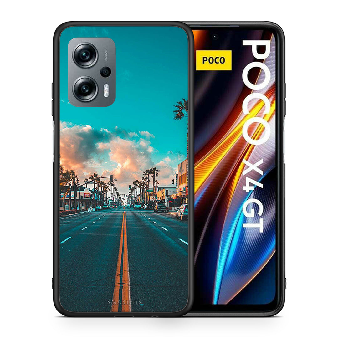 Θήκη Xiaomi Poco X4 GT City Landscape από τη Smartfits με σχέδιο στο πίσω μέρος και μαύρο περίβλημα | Xiaomi Poco X4 GT City Landscape case with colorful back and black bezels