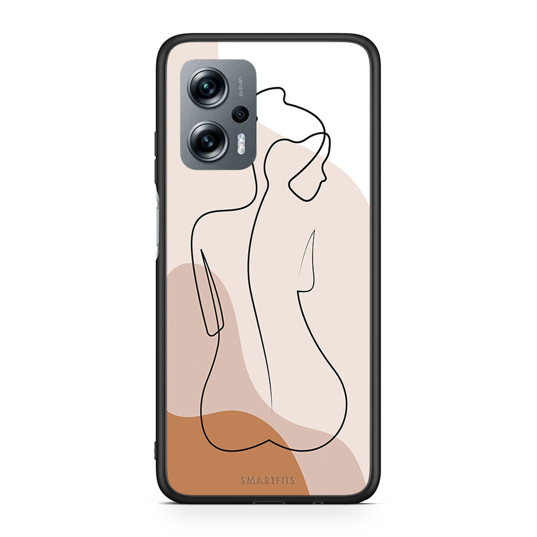 Xiaomi Poco X4 GT LineArt Woman θήκη από τη Smartfits με σχέδιο στο πίσω μέρος και μαύρο περίβλημα | Smartphone case with colorful back and black bezels by Smartfits