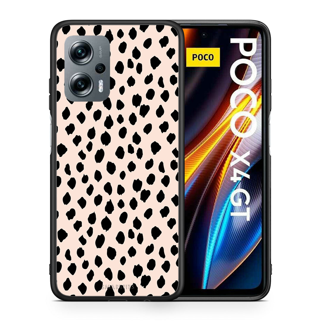 Θήκη Xiaomi Poco X4 GT New Polka Dots από τη Smartfits με σχέδιο στο πίσω μέρος και μαύρο περίβλημα | Xiaomi Poco X4 GT New Polka Dots case with colorful back and black bezels