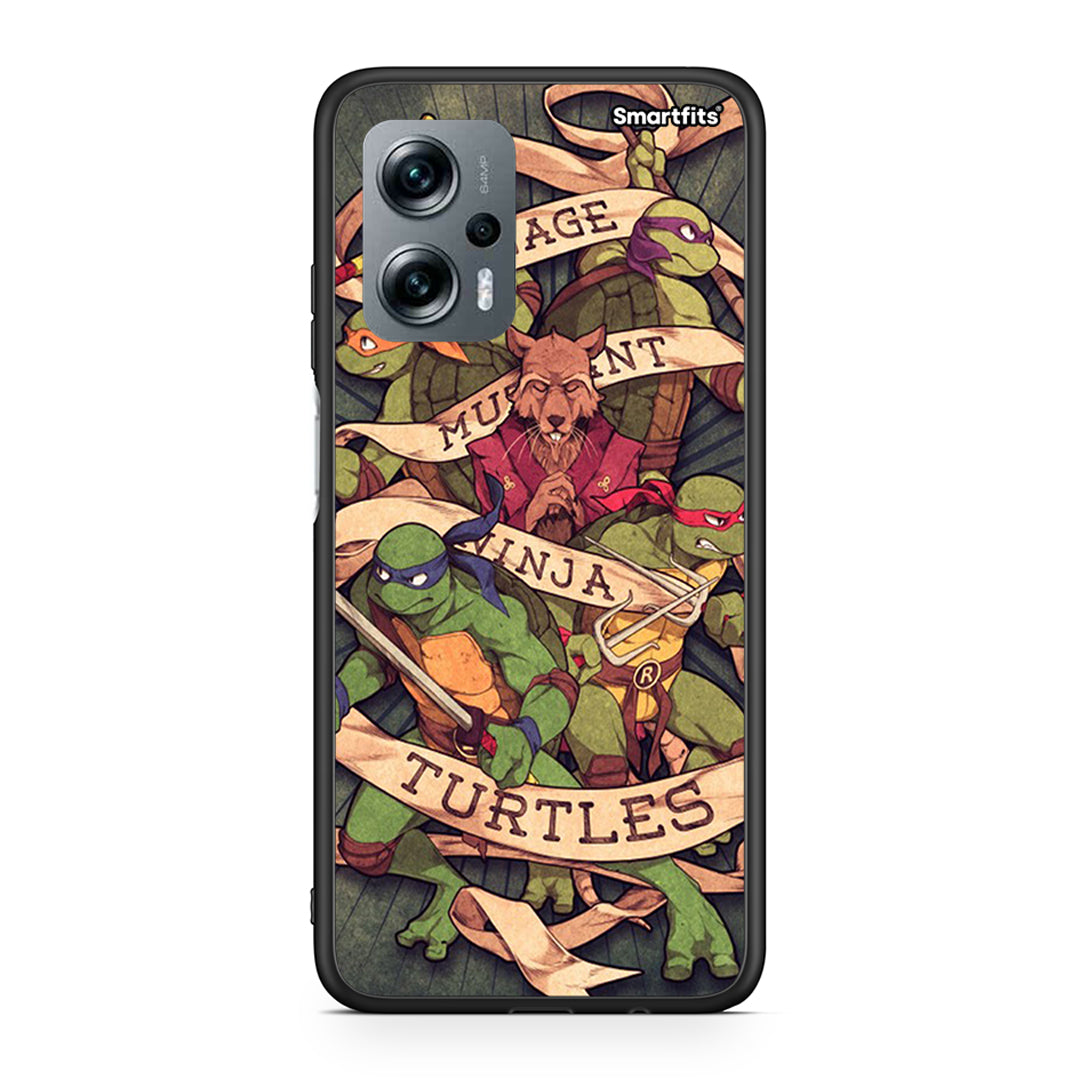 Xiaomi Poco X4 GT Ninja Turtles θήκη από τη Smartfits με σχέδιο στο πίσω μέρος και μαύρο περίβλημα | Smartphone case with colorful back and black bezels by Smartfits