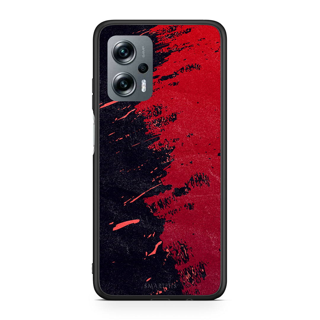 Xiaomi Poco X4 GT Red Paint Θήκη Αγίου Βαλεντίνου από τη Smartfits με σχέδιο στο πίσω μέρος και μαύρο περίβλημα | Smartphone case with colorful back and black bezels by Smartfits