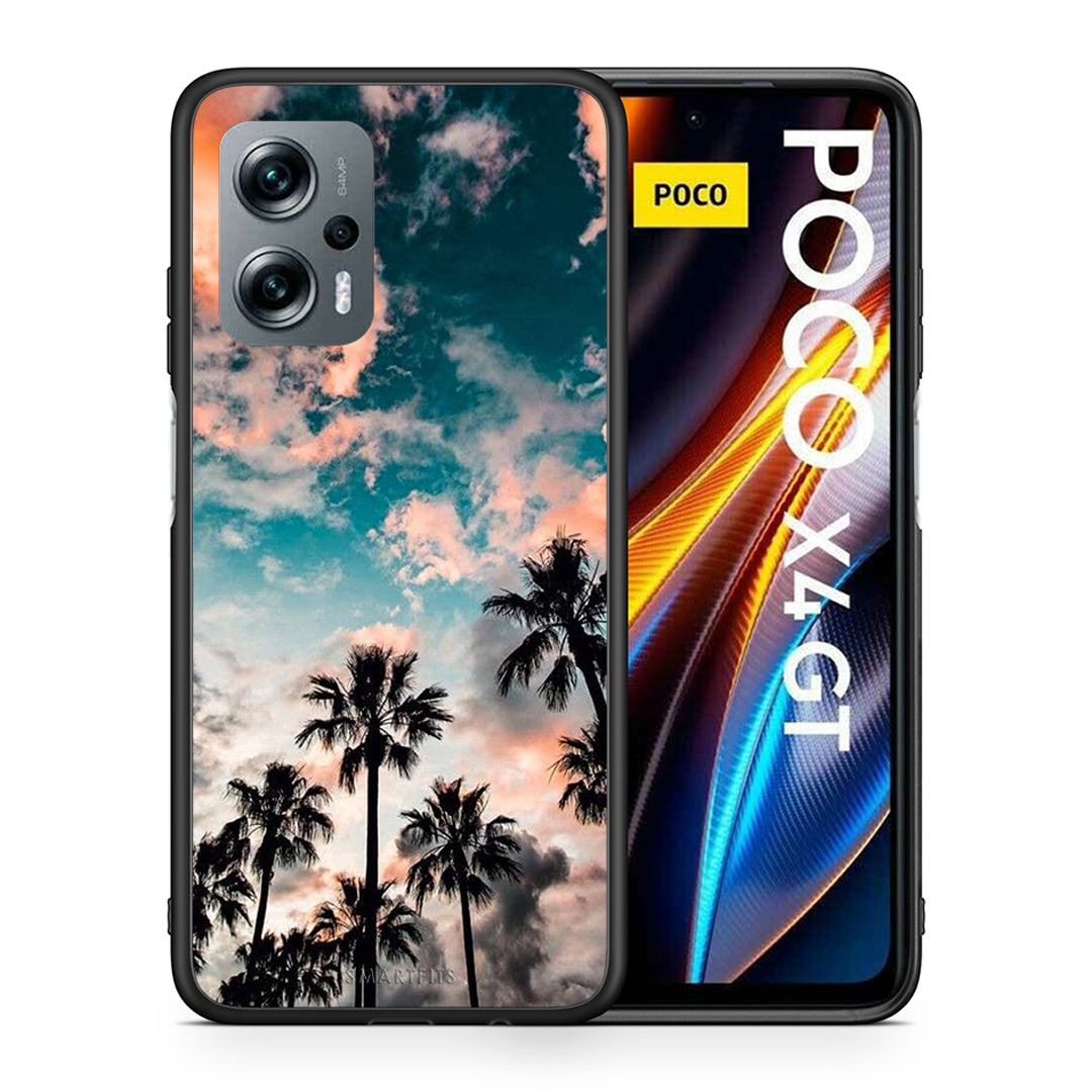 Θήκη Xiaomi Poco X4 GT Sky Summer από τη Smartfits με σχέδιο στο πίσω μέρος και μαύρο περίβλημα | Xiaomi Poco X4 GT Sky Summer case with colorful back and black bezels