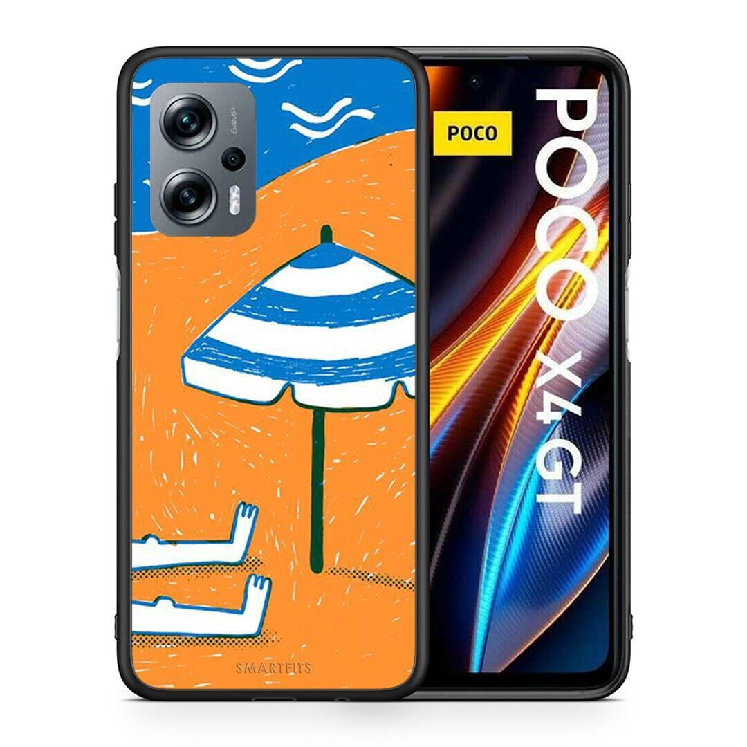 Θήκη Xiaomi Poco X4 GT Summering από τη Smartfits με σχέδιο στο πίσω μέρος και μαύρο περίβλημα | Xiaomi Poco X4 GT Summering case with colorful back and black bezels