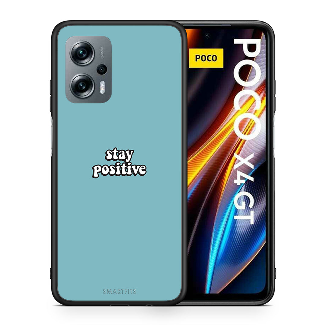 Θήκη Xiaomi Poco X4 GT Positive Text από τη Smartfits με σχέδιο στο πίσω μέρος και μαύρο περίβλημα | Xiaomi Poco X4 GT Positive Text case with colorful back and black bezels