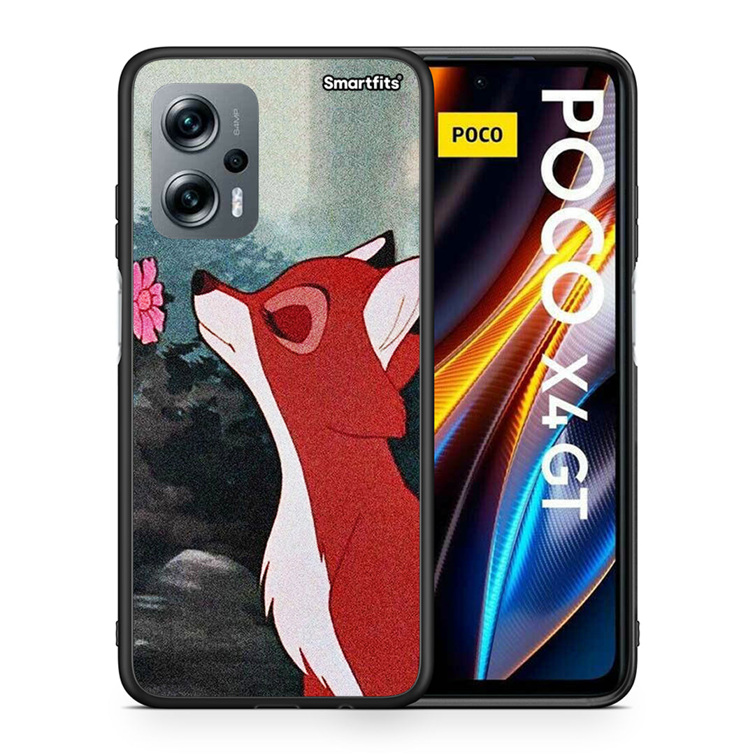 Θήκη Xiaomi Poco X4 GT Tod And Vixey Love 2 από τη Smartfits με σχέδιο στο πίσω μέρος και μαύρο περίβλημα | Xiaomi Poco X4 GT Tod And Vixey Love 2 case with colorful back and black bezels