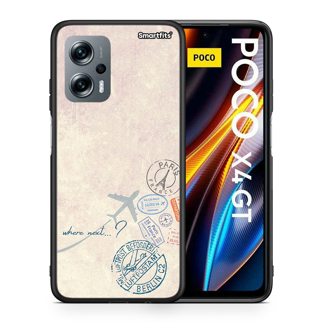 Θήκη Xiaomi Poco X4 GT Where Next από τη Smartfits με σχέδιο στο πίσω μέρος και μαύρο περίβλημα | Xiaomi Poco X4 GT Where Next case with colorful back and black bezels