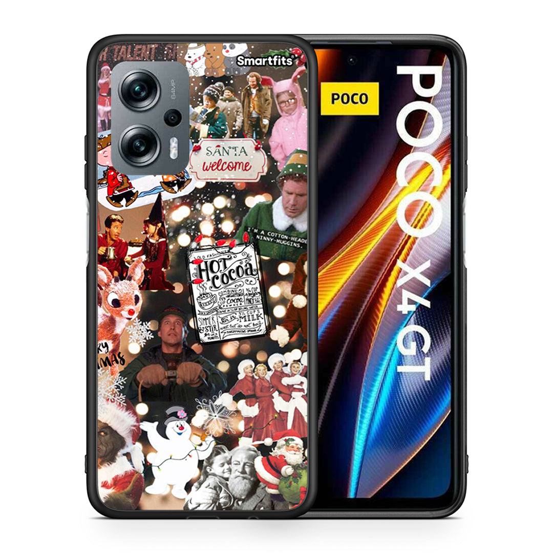 Θήκη Xiaomi Poco X4 GT Xmas Movies από τη Smartfits με σχέδιο στο πίσω μέρος και μαύρο περίβλημα | Xiaomi Poco X4 GT Xmas Movies case with colorful back and black bezels