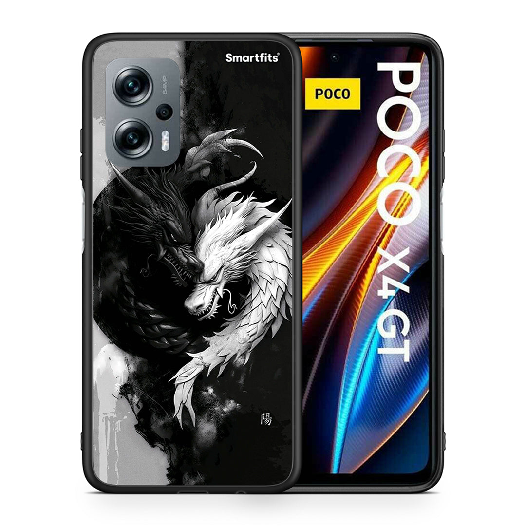 Θήκη Xiaomi Poco X4 GT Yin Yang από τη Smartfits με σχέδιο στο πίσω μέρος και μαύρο περίβλημα | Xiaomi Poco X4 GT Yin Yang case with colorful back and black bezels