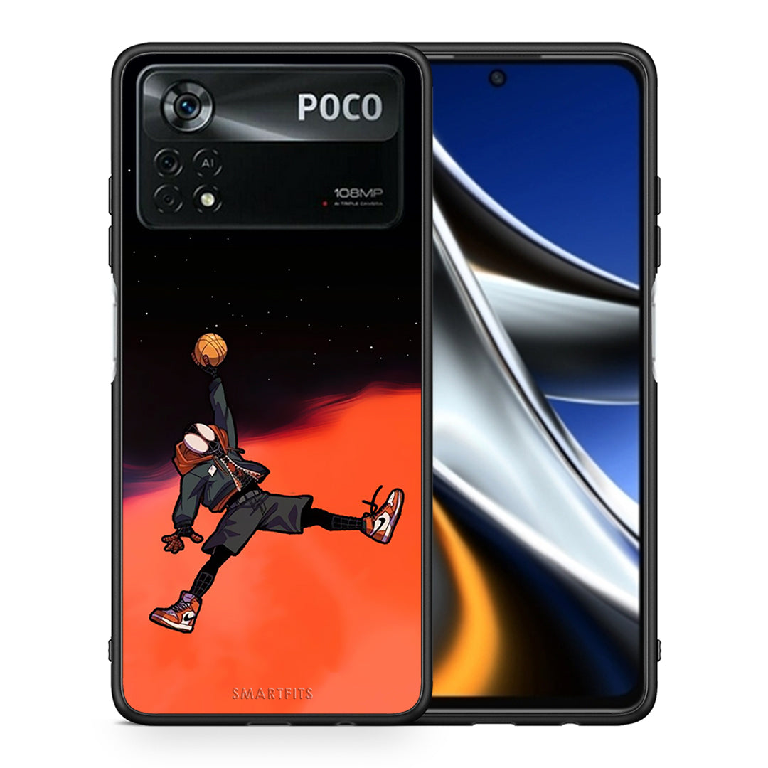 Θήκη Xiaomi Poco X4 Pro 5G Basketball Hero από τη Smartfits με σχέδιο στο πίσω μέρος και μαύρο περίβλημα | Xiaomi Poco X4 Pro 5G Basketball Hero case with colorful back and black bezels