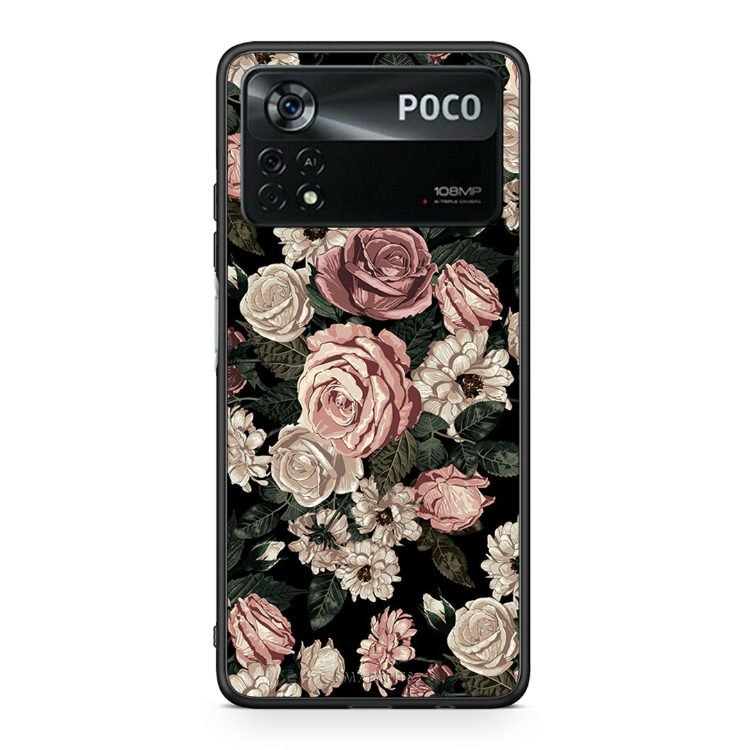 4 - Xiaomi Poco X4 Pro 5G Wild Roses Flower case, cover, bumper