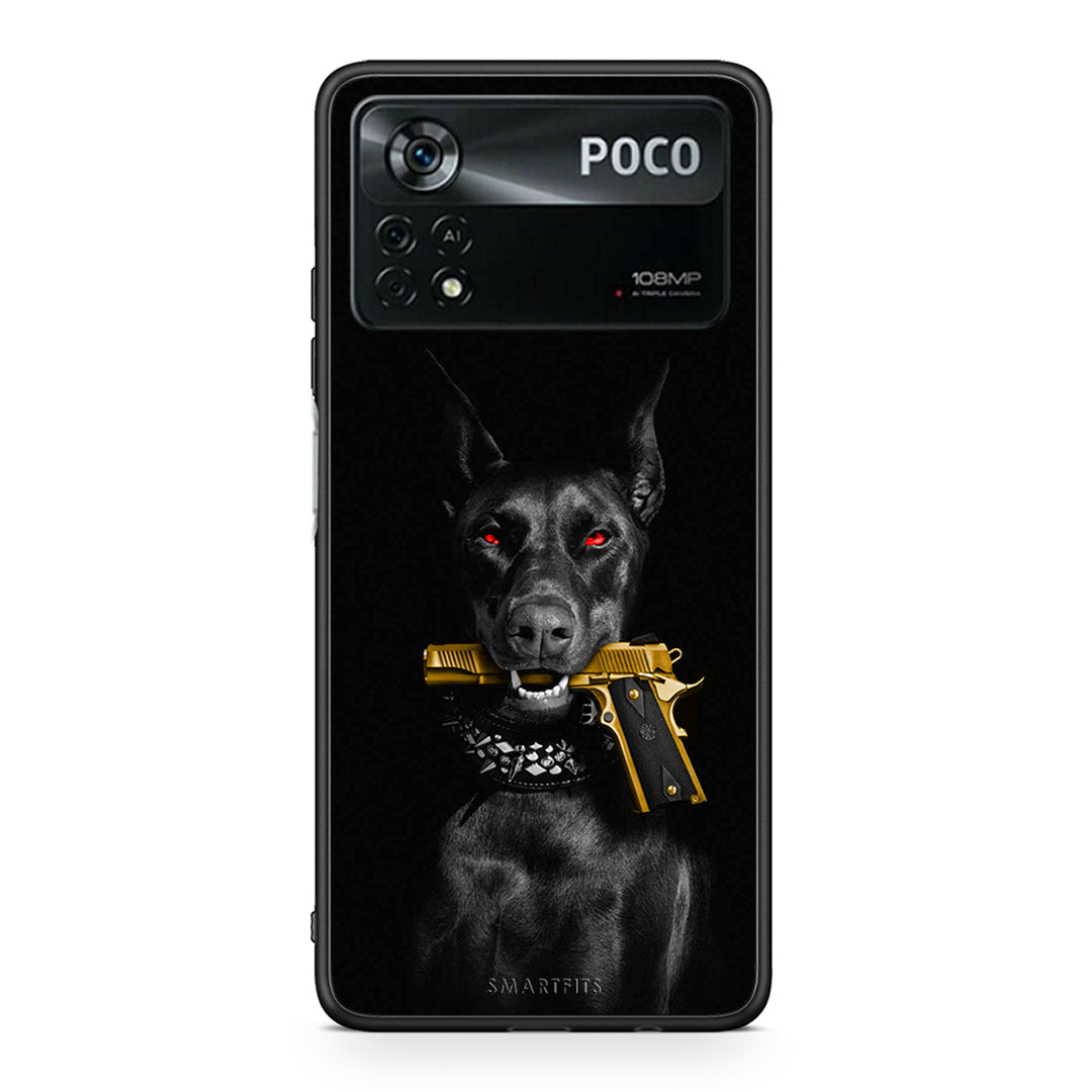 Xiaomi Poco X4 Pro 5G Golden Gun Θήκη Αγίου Βαλεντίνου από τη Smartfits με σχέδιο στο πίσω μέρος και μαύρο περίβλημα | Smartphone case with colorful back and black bezels by Smartfits