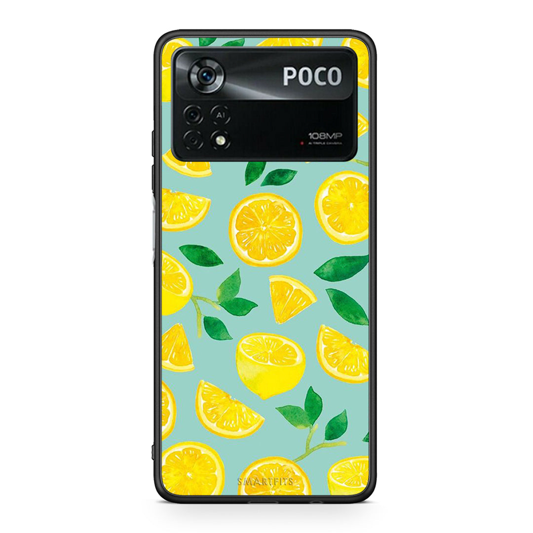 Xiaomi Poco X4 Pro 5G Lemons θήκη από τη Smartfits με σχέδιο στο πίσω μέρος και μαύρο περίβλημα | Smartphone case with colorful back and black bezels by Smartfits