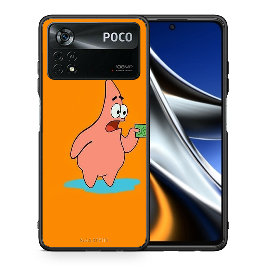 Θήκη Αγίου Βαλεντίνου Xiaomi Poco X4 Pro 5G No Money 1 από τη Smartfits με σχέδιο στο πίσω μέρος και μαύρο περίβλημα | Xiaomi Poco X4 Pro 5G No Money 1 case with colorful back and black bezels
