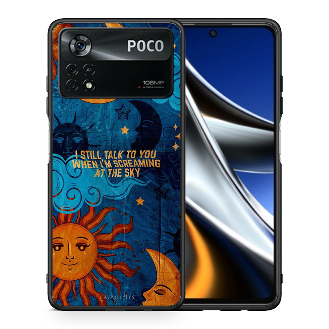 Θήκη Xiaomi Poco X4 Pro 5G Screaming Sky από τη Smartfits με σχέδιο στο πίσω μέρος και μαύρο περίβλημα | Xiaomi Poco X4 Pro 5G Screaming Sky case with colorful back and black bezels