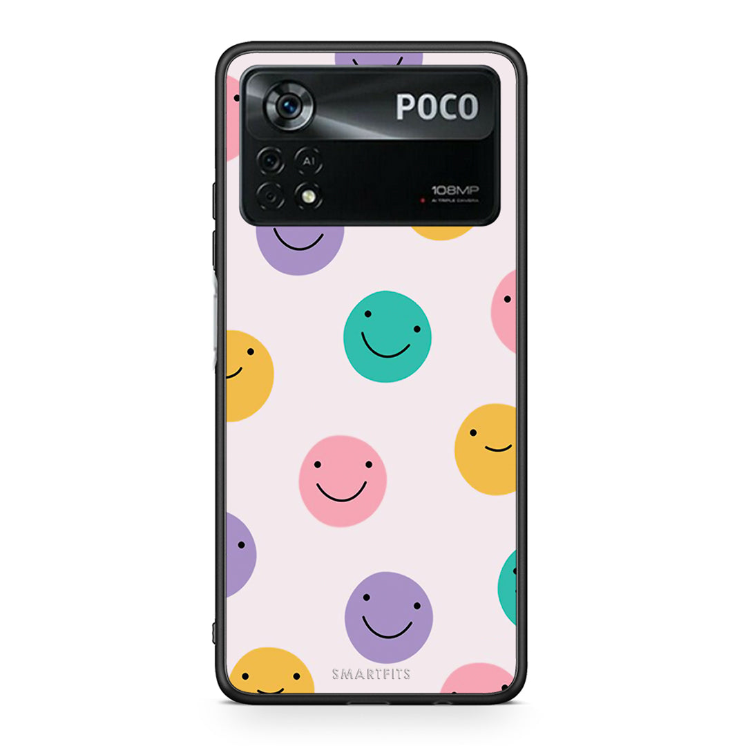 Xiaomi Poco X4 Pro 5G Smiley Faces θήκη από τη Smartfits με σχέδιο στο πίσω μέρος και μαύρο περίβλημα | Smartphone case with colorful back and black bezels by Smartfits