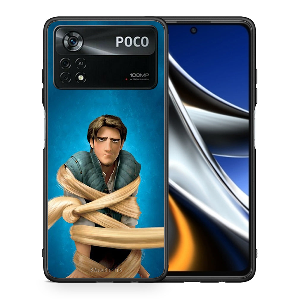 Θήκη Αγίου Βαλεντίνου Xiaomi Poco X4 Pro 5G Tangled 1 από τη Smartfits με σχέδιο στο πίσω μέρος και μαύρο περίβλημα | Xiaomi Poco X4 Pro 5G Tangled 1 case with colorful back and black bezels