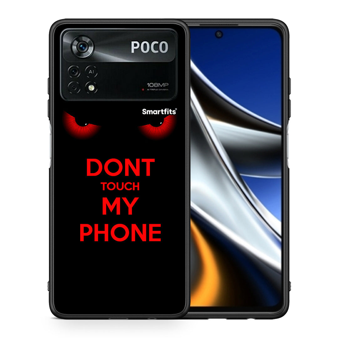 Θήκη Xiaomi Poco X4 Pro 5G Touch My Phone από τη Smartfits με σχέδιο στο πίσω μέρος και μαύρο περίβλημα | Xiaomi Poco X4 Pro 5G Touch My Phone case with colorful back and black bezels