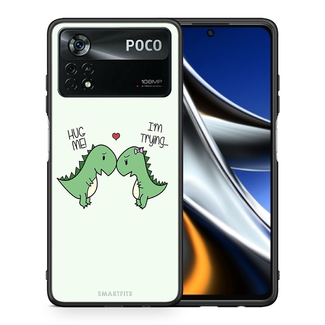 Θήκη Xiaomi Poco X4 Pro 5G Rex Valentine από τη Smartfits με σχέδιο στο πίσω μέρος και μαύρο περίβλημα | Xiaomi Poco X4 Pro 5G Rex Valentine case with colorful back and black bezels
