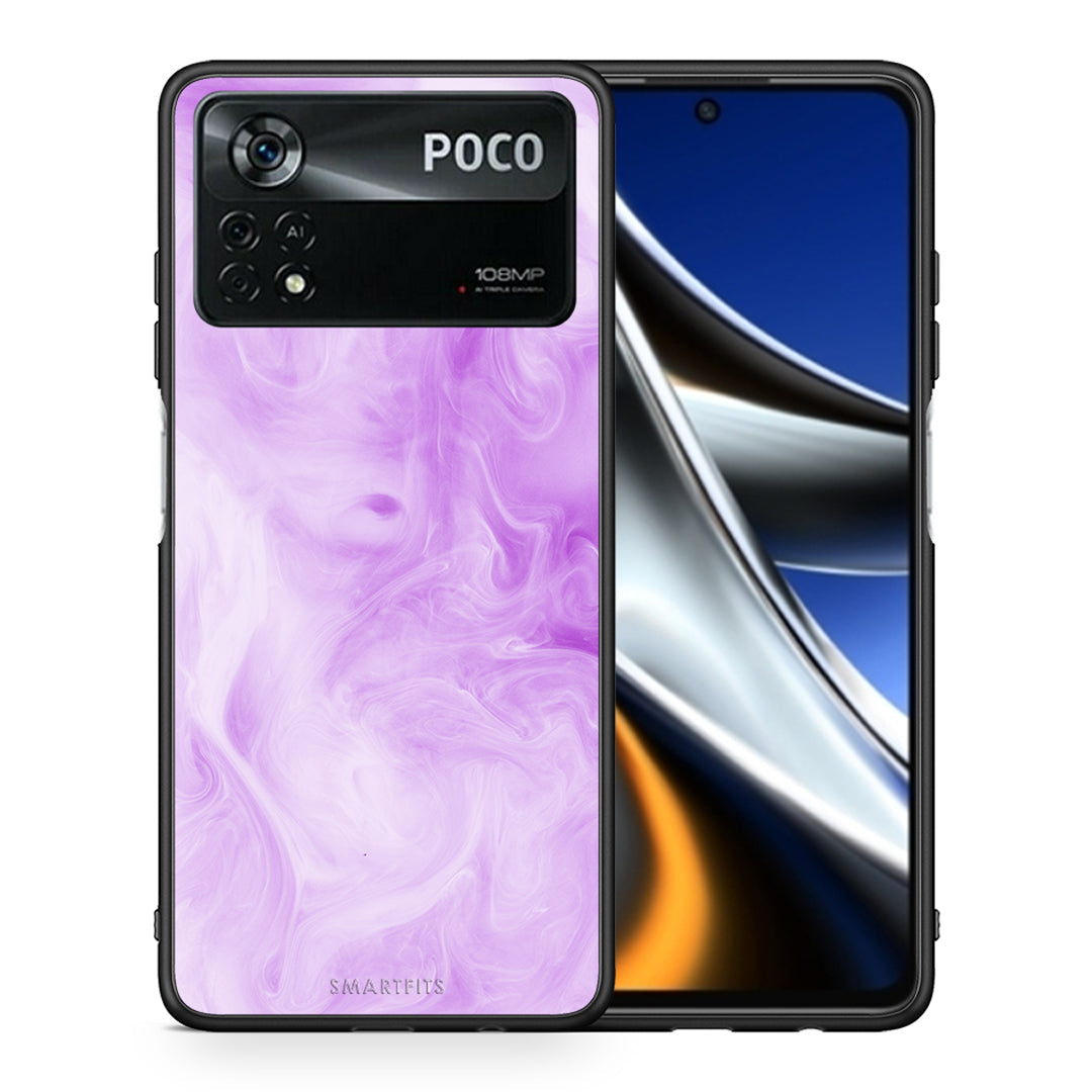 Θήκη Xiaomi Poco X4 Pro 5G Lavender Watercolor από τη Smartfits με σχέδιο στο πίσω μέρος και μαύρο περίβλημα | Xiaomi Poco X4 Pro 5G Lavender Watercolor case with colorful back and black bezels