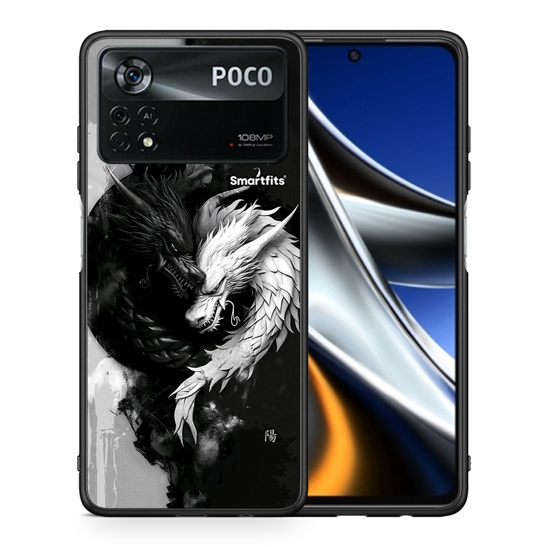 Θήκη Xiaomi Poco X4 Pro 5G Yin Yang από τη Smartfits με σχέδιο στο πίσω μέρος και μαύρο περίβλημα | Xiaomi Poco X4 Pro 5G Yin Yang case with colorful back and black bezels