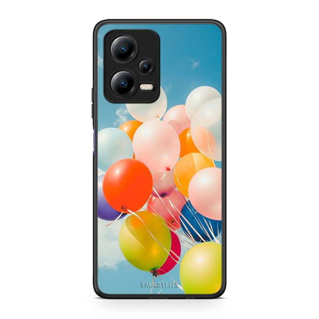 Θήκη Xiaomi Poco X5 5G Dual / Redmi Note 12 5G Colorful Balloons από τη Smartfits με σχέδιο στο πίσω μέρος και μαύρο περίβλημα | Xiaomi Poco X5 5G Dual / Redmi Note 12 5G Colorful Balloons Case with Colorful Back and Black Bezels