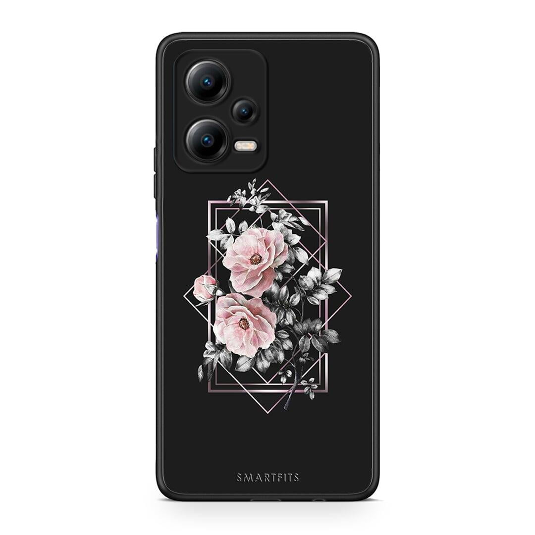 Θήκη Xiaomi Poco X5 5G Dual / Redmi Note 12 5G Flower Frame από τη Smartfits με σχέδιο στο πίσω μέρος και μαύρο περίβλημα | Xiaomi Poco X5 5G Dual / Redmi Note 12 5G Flower Frame Case with Colorful Back and Black Bezels