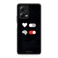 Thumbnail for Θήκη Xiaomi Poco X5 5G Dual / Redmi Note 12 5G Heart Vs Brain από τη Smartfits με σχέδιο στο πίσω μέρος και μαύρο περίβλημα | Xiaomi Poco X5 5G Dual / Redmi Note 12 5G Heart Vs Brain Case with Colorful Back and Black Bezels