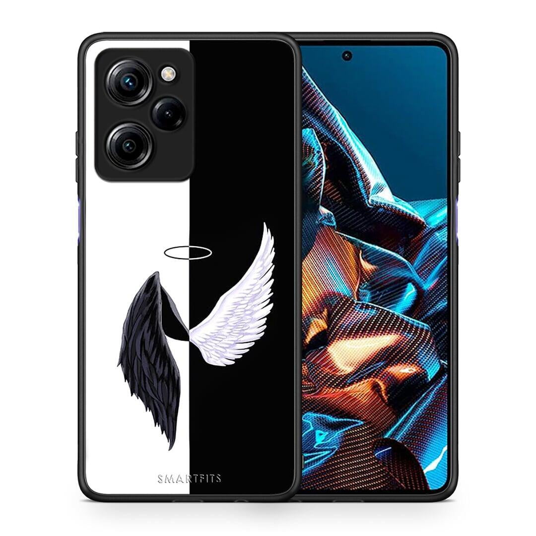 Θήκη Xiaomi Poco X5 Pro 5G Dual Angels Demons από τη Smartfits με σχέδιο στο πίσω μέρος και μαύρο περίβλημα | Xiaomi Poco X5 Pro 5G Dual Angels Demons Case with Colorful Back and Black Bezels