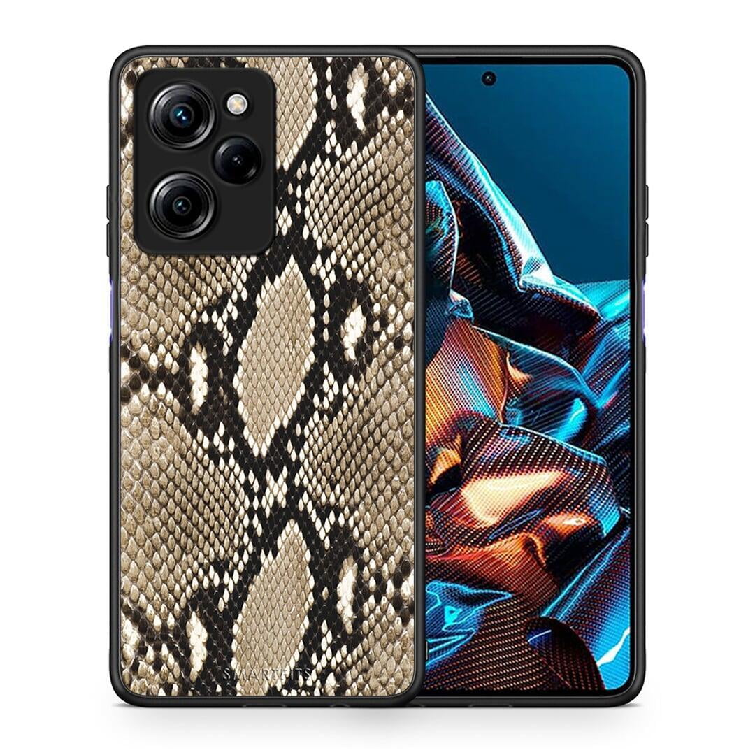 Θήκη Xiaomi Poco X5 Pro 5G Dual Animal Fashion Snake από τη Smartfits με σχέδιο στο πίσω μέρος και μαύρο περίβλημα | Xiaomi Poco X5 Pro 5G Dual Animal Fashion Snake Case with Colorful Back and Black Bezels