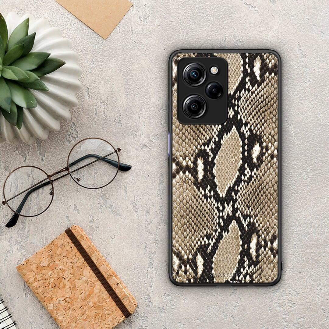 Θήκη Xiaomi Poco X5 Pro 5G Dual Animal Fashion Snake από τη Smartfits με σχέδιο στο πίσω μέρος και μαύρο περίβλημα | Xiaomi Poco X5 Pro 5G Dual Animal Fashion Snake Case with Colorful Back and Black Bezels