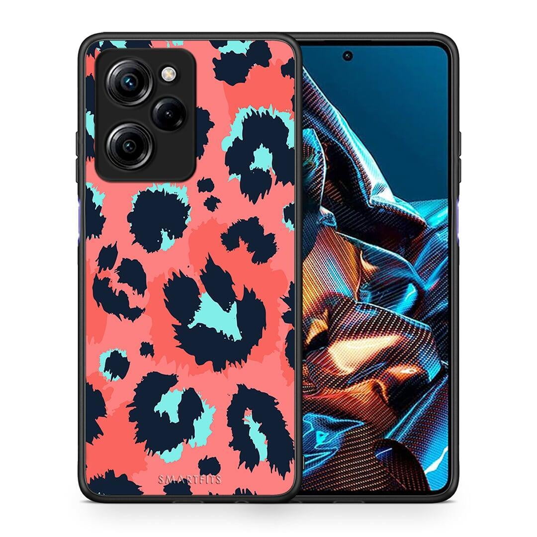 Θήκη Xiaomi Poco X5 Pro 5G Dual Animal Pink Leopard από τη Smartfits με σχέδιο στο πίσω μέρος και μαύρο περίβλημα | Xiaomi Poco X5 Pro 5G Dual Animal Pink Leopard Case with Colorful Back and Black Bezels