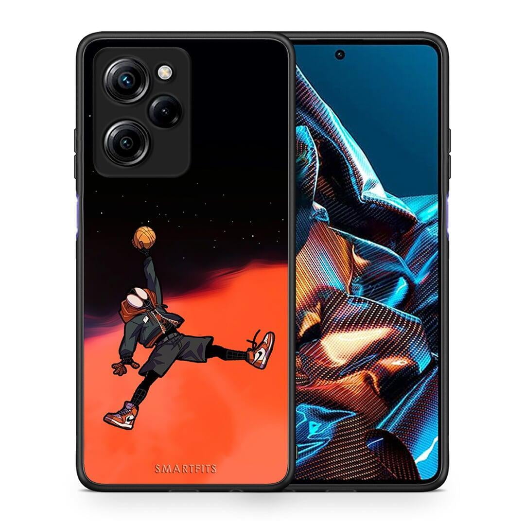 Θήκη Xiaomi Poco X5 Pro 5G Dual Basketball Hero από τη Smartfits με σχέδιο στο πίσω μέρος και μαύρο περίβλημα | Xiaomi Poco X5 Pro 5G Dual Basketball Hero Case with Colorful Back and Black Bezels