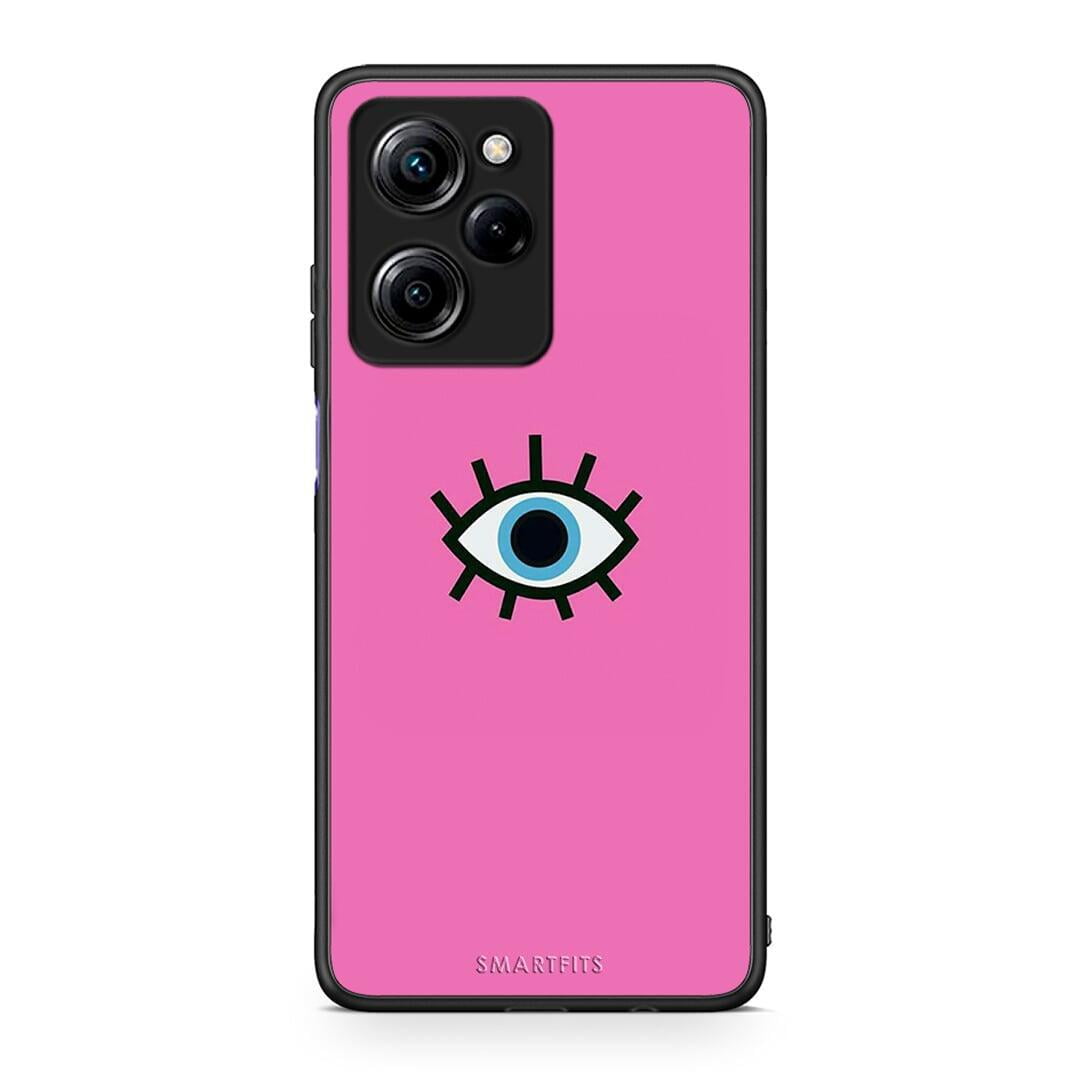 Θήκη Xiaomi Poco X5 Pro 5G Dual Blue Eye Pink από τη Smartfits με σχέδιο στο πίσω μέρος και μαύρο περίβλημα | Xiaomi Poco X5 Pro 5G Dual Blue Eye Pink Case with Colorful Back and Black Bezels