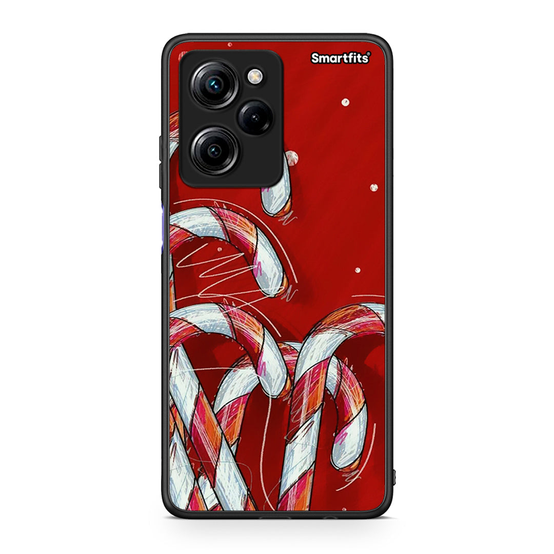 Θήκη Xiaomi Poco X5 Pro 5G Dual Candy Cane από τη Smartfits με σχέδιο στο πίσω μέρος και μαύρο περίβλημα | Xiaomi Poco X5 Pro 5G Dual Candy Cane Case with Colorful Back and Black Bezels