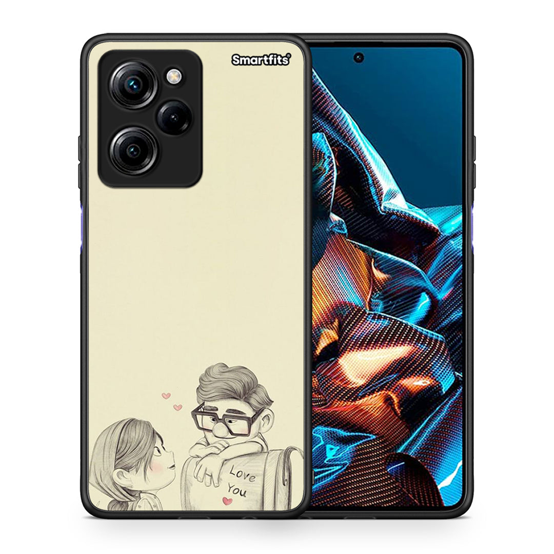 Θήκη Xiaomi Poco X5 Pro 5G Dual Carl And Ellie από τη Smartfits με σχέδιο στο πίσω μέρος και μαύρο περίβλημα | Xiaomi Poco X5 Pro 5G Dual Carl And Ellie Case with Colorful Back and Black Bezels