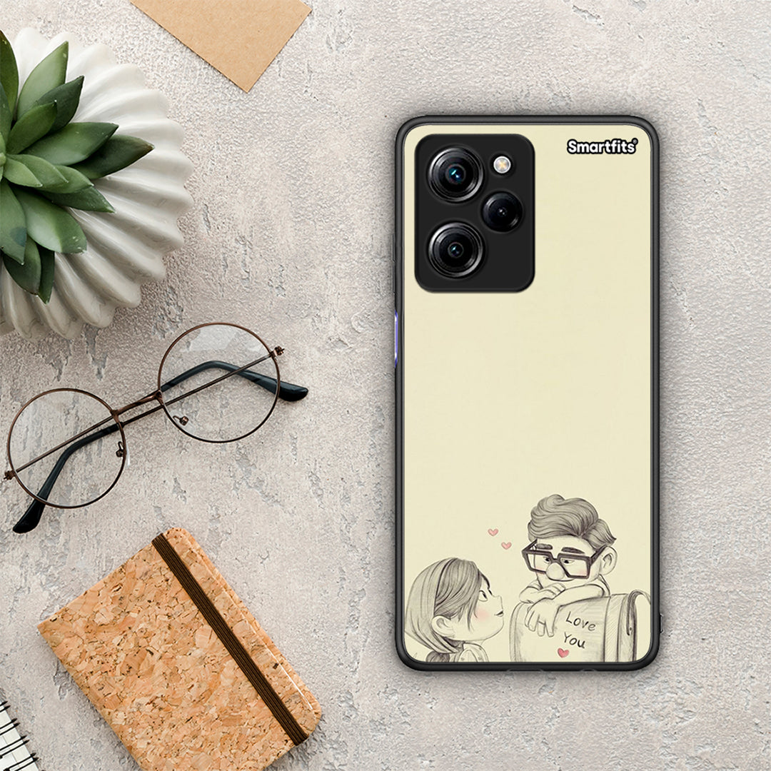 Θήκη Xiaomi Poco X5 Pro 5G Dual Carl And Ellie από τη Smartfits με σχέδιο στο πίσω μέρος και μαύρο περίβλημα | Xiaomi Poco X5 Pro 5G Dual Carl And Ellie Case with Colorful Back and Black Bezels