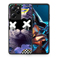 Thumbnail for Θήκη Xiaomi Poco X5 Pro 5G Dual Cat Collage από τη Smartfits με σχέδιο στο πίσω μέρος και μαύρο περίβλημα | Xiaomi Poco X5 Pro 5G Dual Cat Collage Case with Colorful Back and Black Bezels