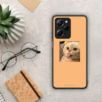 Thumbnail for Θήκη Xiaomi Poco X5 Pro 5G Dual Cat Tongue από τη Smartfits με σχέδιο στο πίσω μέρος και μαύρο περίβλημα | Xiaomi Poco X5 Pro 5G Dual Cat Tongue Case with Colorful Back and Black Bezels