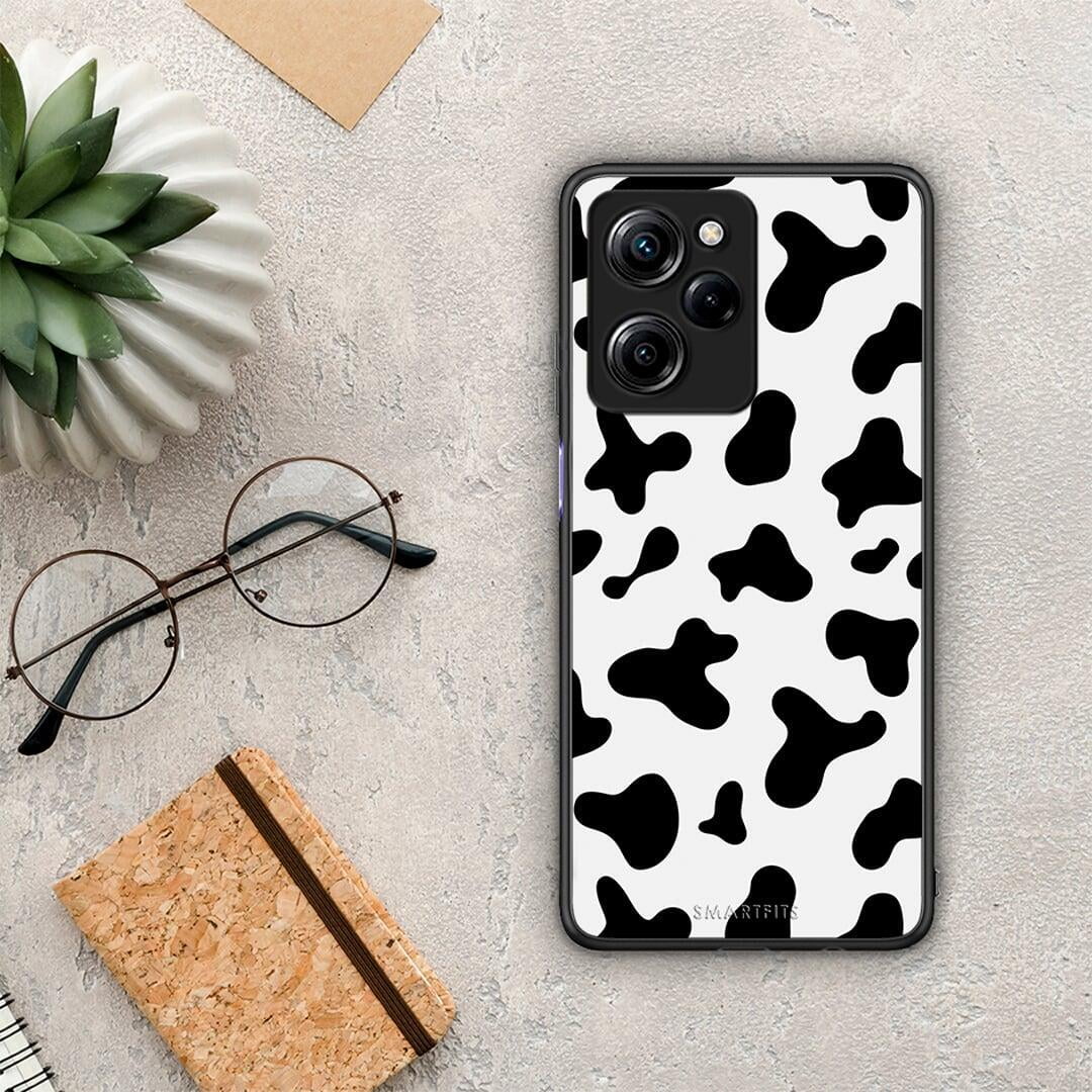 Θήκη Xiaomi Poco X5 Pro 5G Dual Cow Print από τη Smartfits με σχέδιο στο πίσω μέρος και μαύρο περίβλημα | Xiaomi Poco X5 Pro 5G Dual Cow Print Case with Colorful Back and Black Bezels