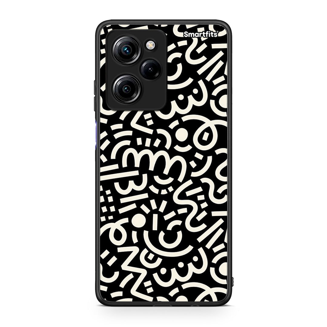 Θήκη Xiaomi Poco X5 Pro 5G Dual Doodle Art από τη Smartfits με σχέδιο στο πίσω μέρος και μαύρο περίβλημα | Xiaomi Poco X5 Pro 5G Dual Doodle Art Case with Colorful Back and Black Bezels