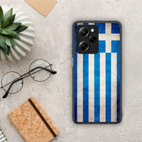 Thumbnail for Θήκη Xiaomi Poco X5 Pro 5G Dual Flag Greek από τη Smartfits με σχέδιο στο πίσω μέρος και μαύρο περίβλημα | Xiaomi Poco X5 Pro 5G Dual Flag Greek Case with Colorful Back and Black Bezels