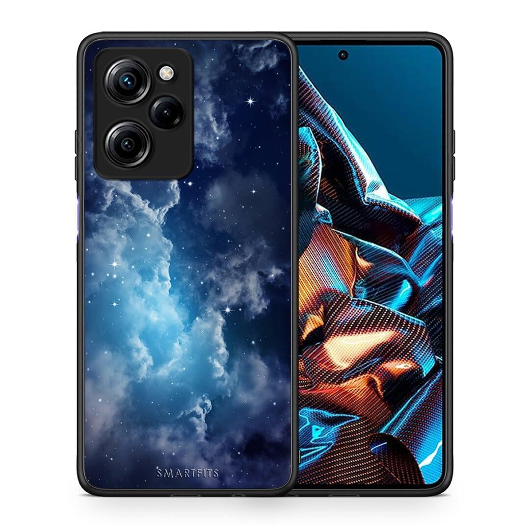 Θήκη Xiaomi Poco X5 Pro 5G Dual Galactic Blue Sky από τη Smartfits με σχέδιο στο πίσω μέρος και μαύρο περίβλημα | Xiaomi Poco X5 Pro 5G Dual Galactic Blue Sky Case with Colorful Back and Black Bezels